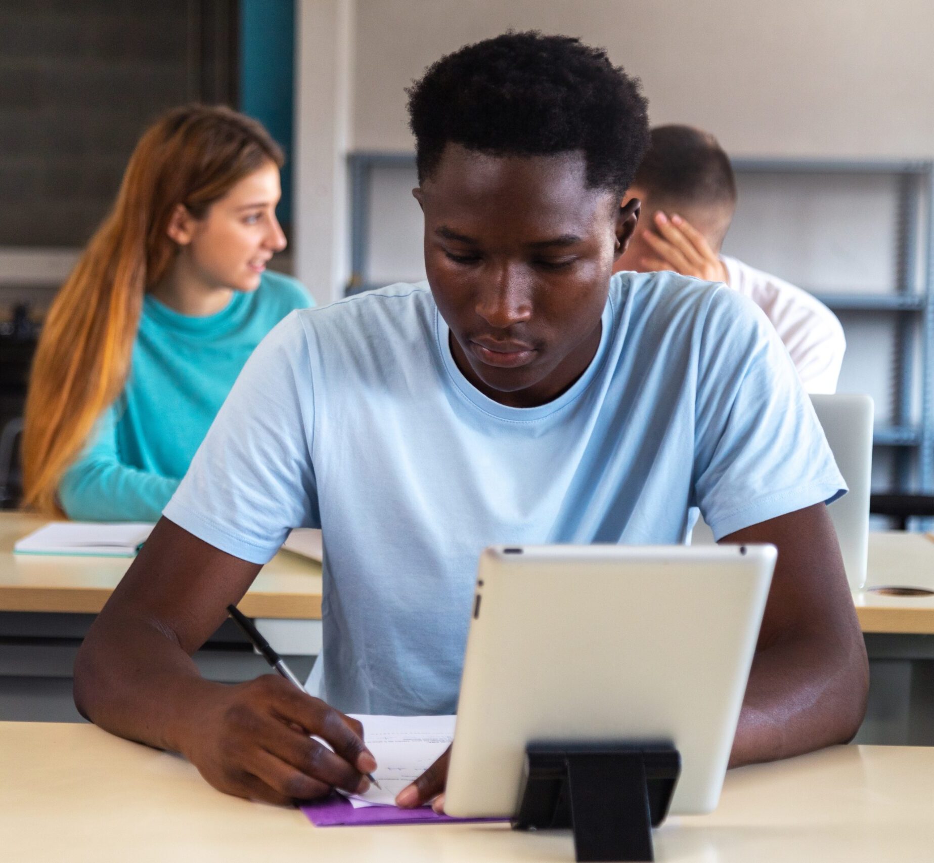 student taking test with AP Exam Scoring